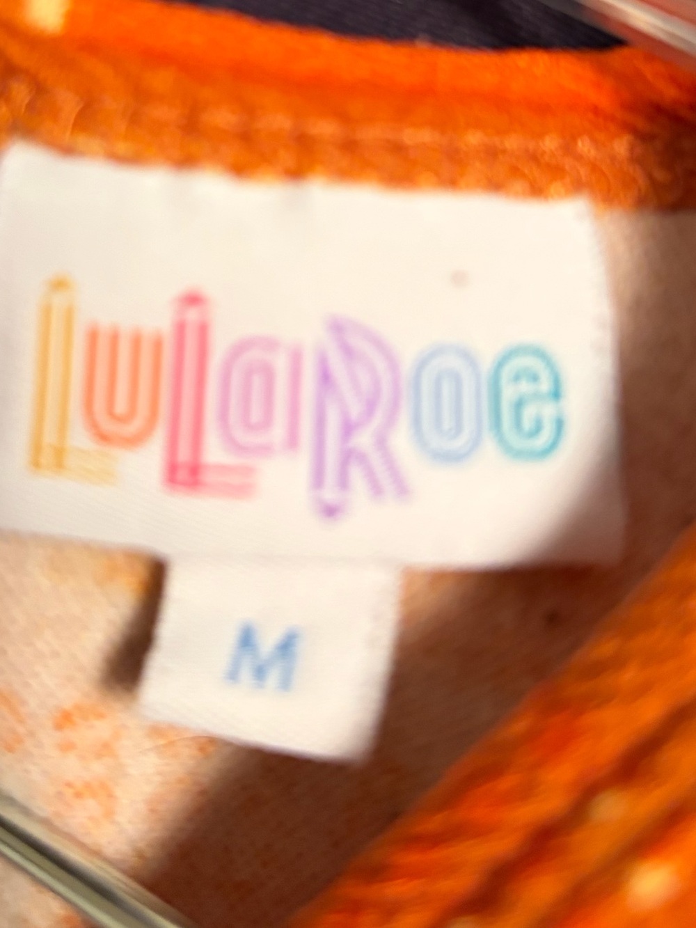 LuLaRoe Rust Orange Fit-and-Flare Mini Dress with Geometric Accents - Picture 6 of 6